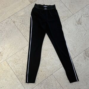 ALO airlift Black Leggings with White Stripes